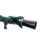 Front-facing view of Ethereal Green Dragon's Breath FT highlighting the sculpted dragon head and green paint.
