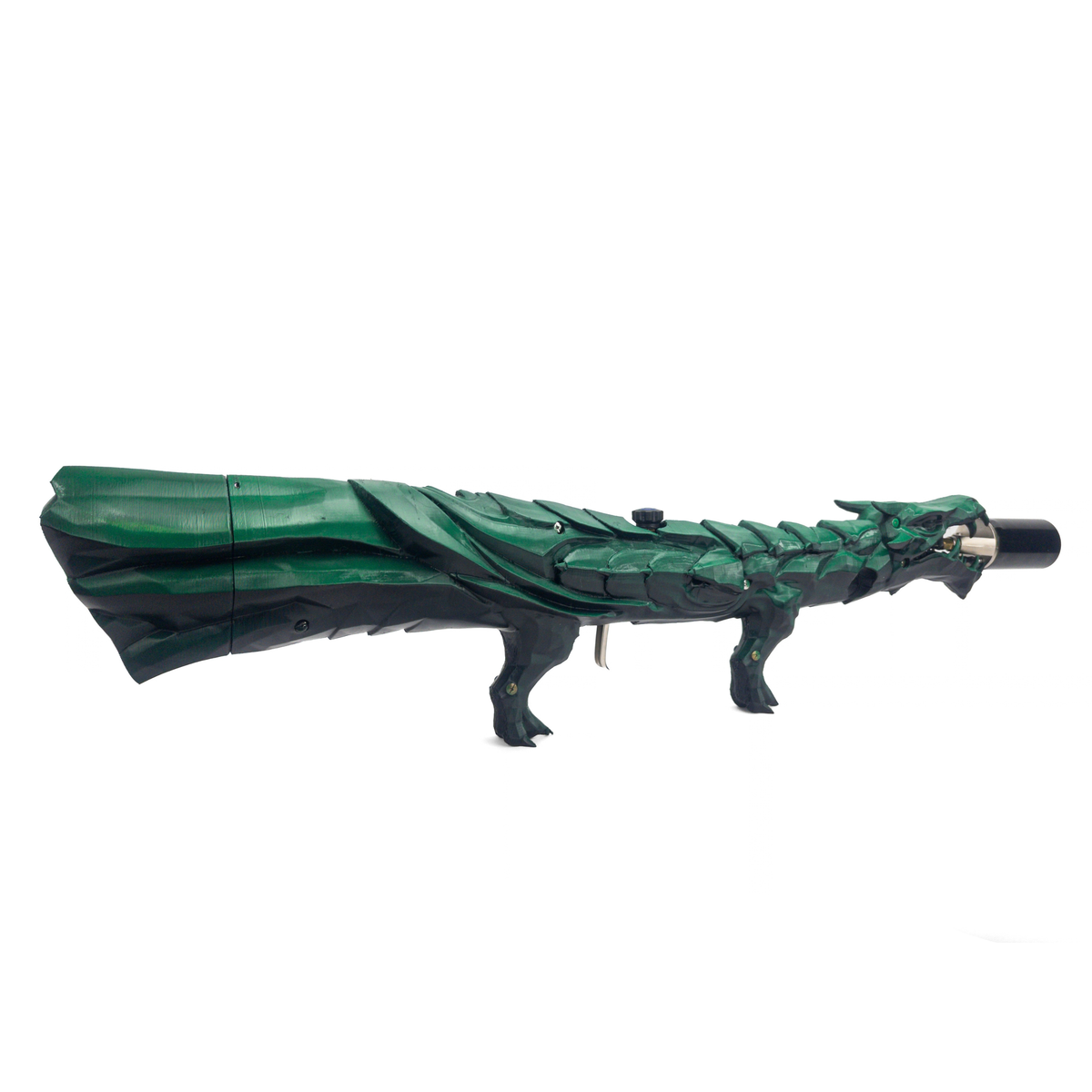 Ethereal Green Dragon's Breath FT with deep-green paint emphasizing the dragon-shaped surface detailing.