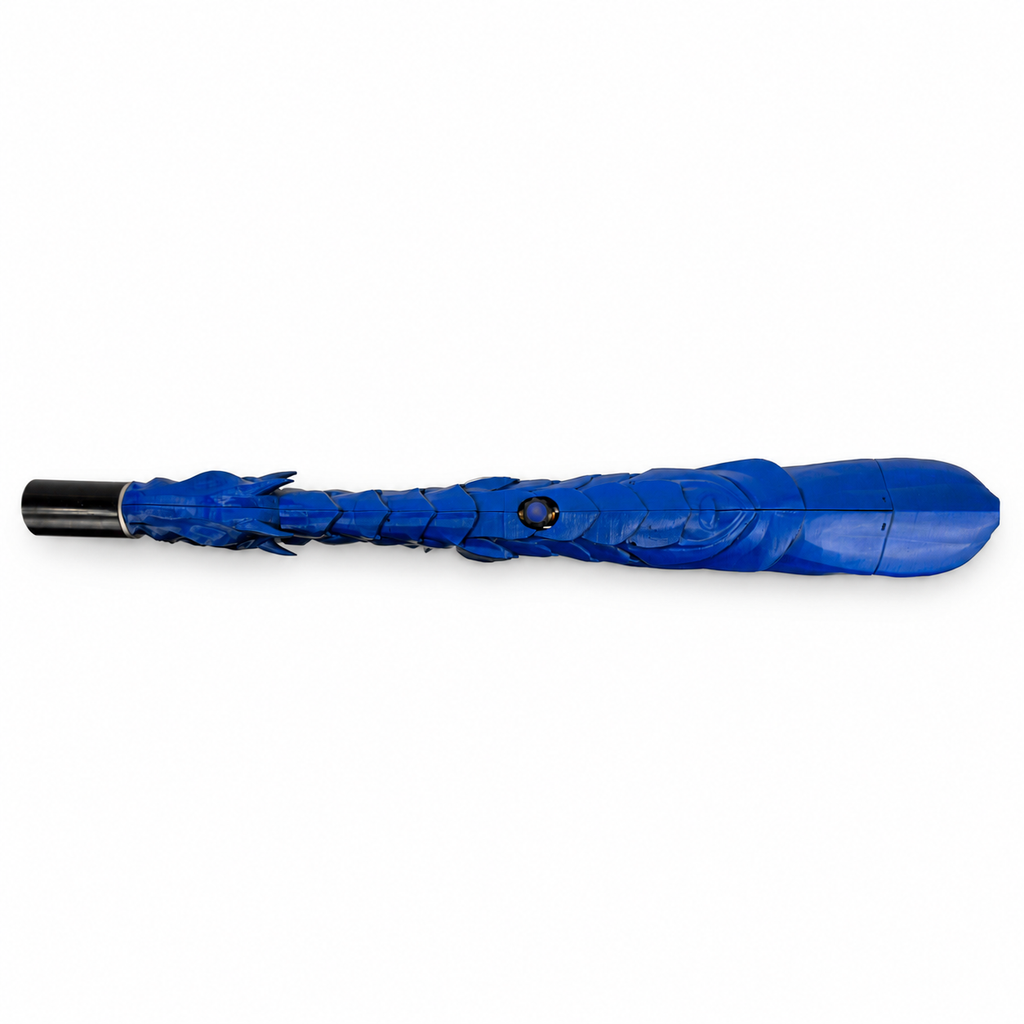 Tidal Blue Dragon's Breath FT top down view showing hand-painted blue detailing across its sculpted exterior.