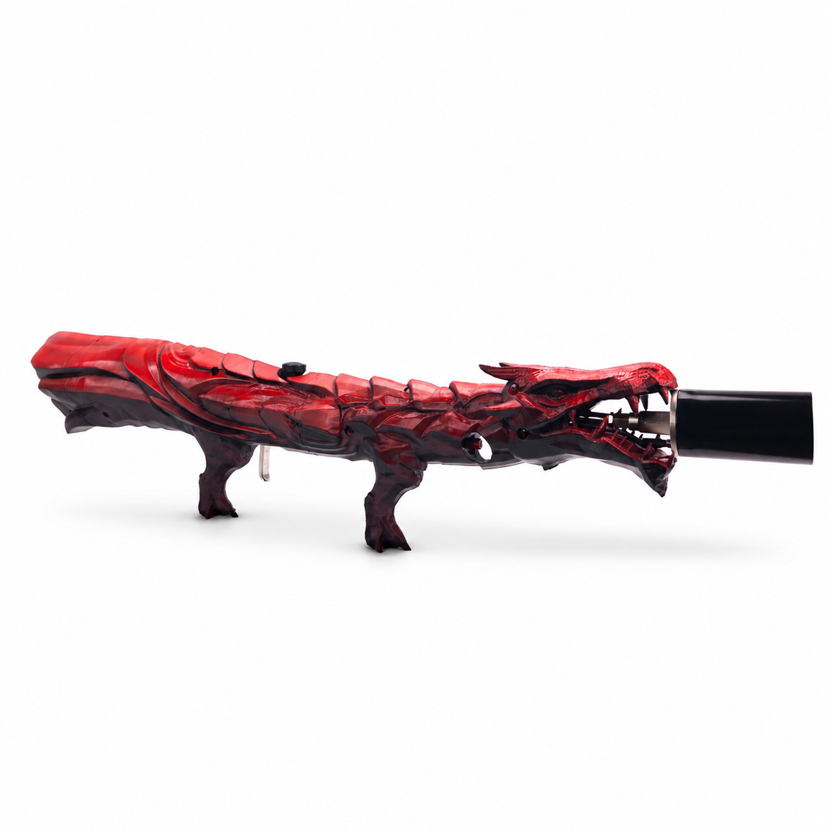 Crimson Red Dragon's Breath FT with red scales, black shading and a hand-finished dragon exterior.
