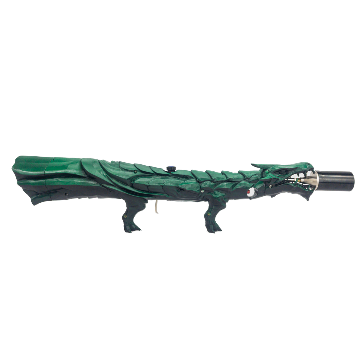 Ethereal Green Dragon's Breath dragon-shaped flame display with a hand-painted green finish