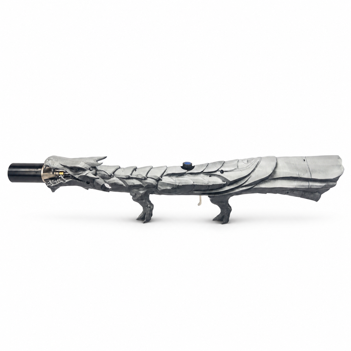 Silver Fang Dragon's Breath FT showing the metallic finish across its detailed dragon-shaped exterior.