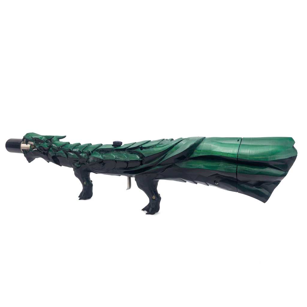 Ethereal Green Dragon's Breath FT, alternate view of the sculpted body and shaded green finish.