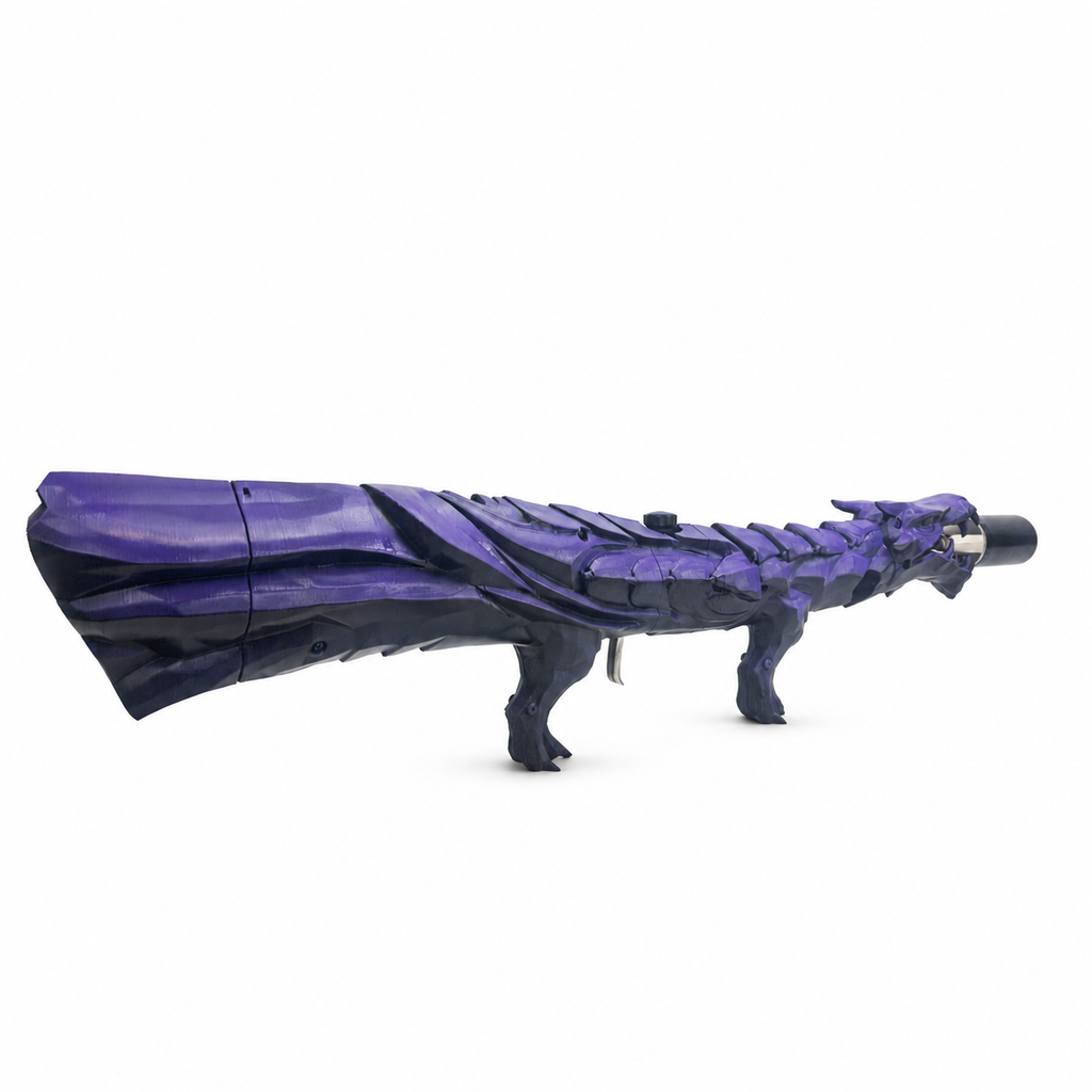 Midnight Purple Dragon's Breath FT with a long sculpted dragon exterior and violet color treatment.