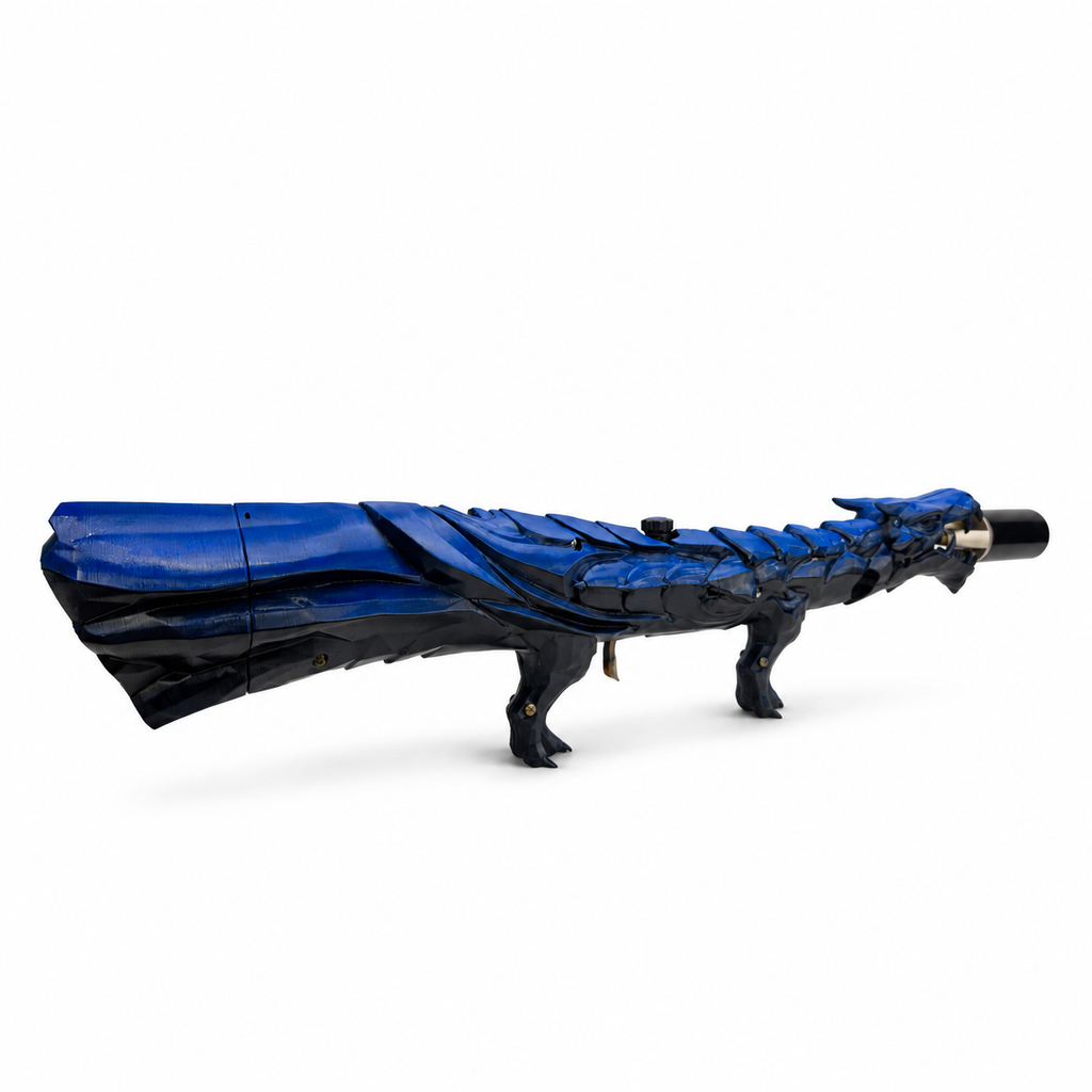 Tidal Blue Dragon's Breath FT, alternate view emphasizing the blue finish and sculpted dragon shape.