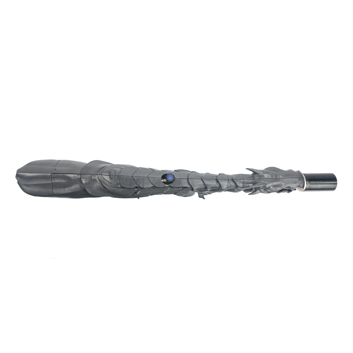 Overhead view of Ashen Black Dragon's Breath FT showing its full dragon-shaped form and charcoal finish.