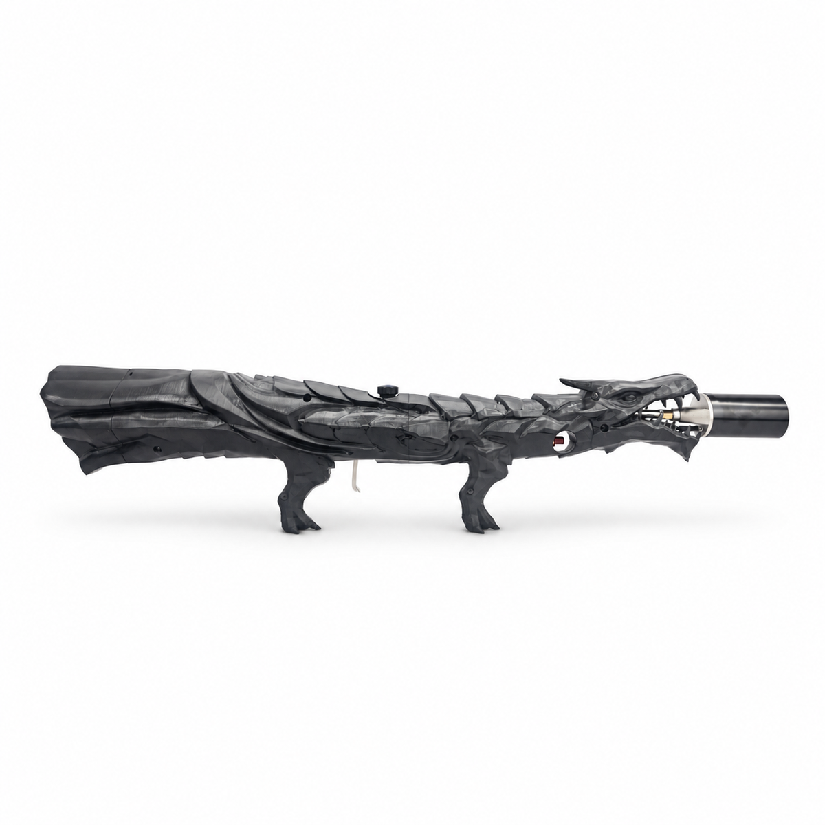 Ashen Black Dragon's Breath dragon-shaped flame display with hand-painted black and charcoal details