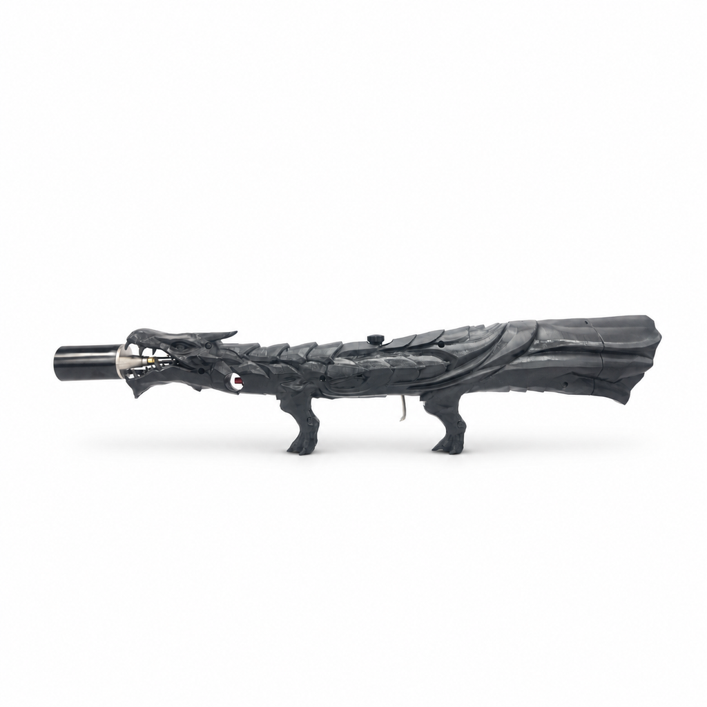 Ashen Black Dragon's Breath FT showing charcoal-colored painted scales and shadowed body surfaces.