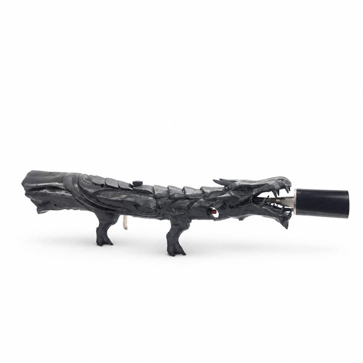Ashen Black Dragon's Breath FT with a charcoal-and-graphite finish defining the dragon's sculpted body.