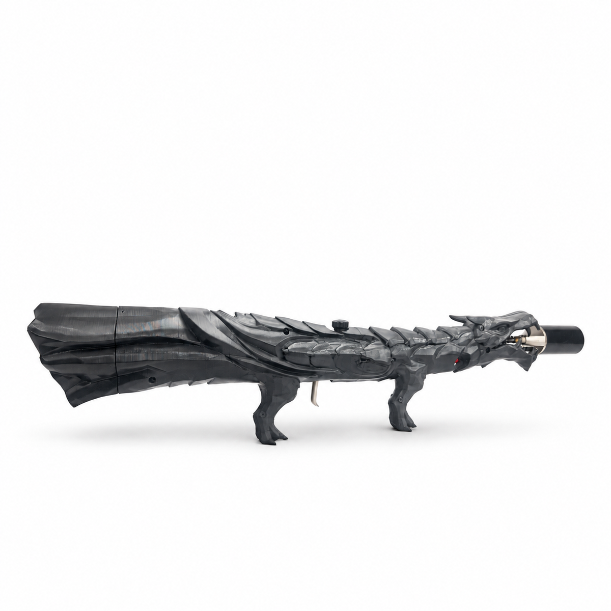 Ashen Black Dragon's Breath FT with subtle gray detailing along the black dragon-shaped exterior.